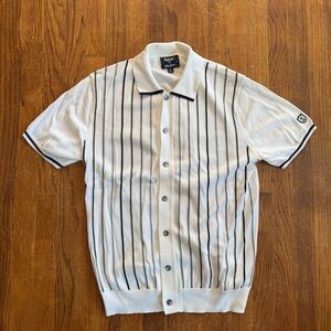 Todd Snyder x FootJoy White Striped Sweater Polo Size Medium